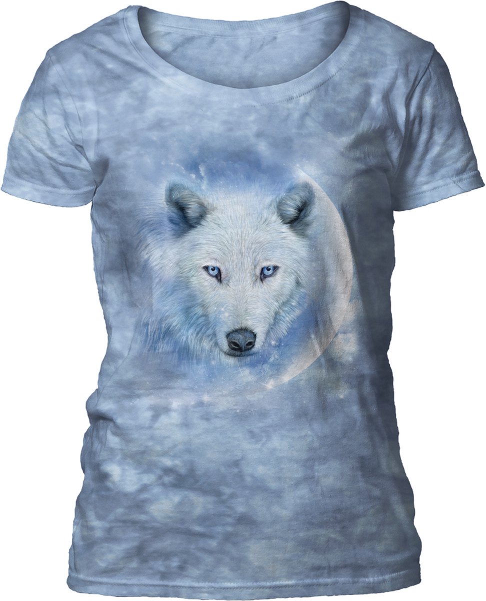 Ladies T-shirt White Wolf Moon S