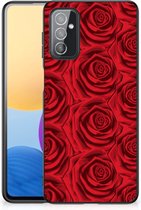 TPU Bumper Geschikt voor Samsung Galaxy M52 GSM Hoesje met Zwarte rand Red Roses