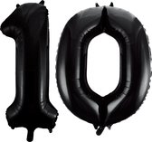 Zwarte cijfer 10  ballonnen.