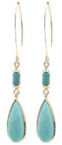 Oorbellen Druppel - Oorhangers - 7 cm - Turkoois Blauw