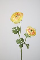 Kunstbloem - Ranunculus - boterbloem - topkwaliteit decoratie - 2 stuks - zijden bloem - geel - 51 cm hoog