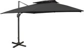 vidaXL Zweefparasol met dubbel dak 300x300 cm zwart