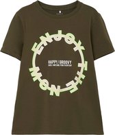 Name it t-shirt jongens - groen - NKMdanol - maat 122/128