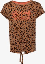 TwoDay meisjes T-shirt met luipaardprint - Bruin - Maat 158/164