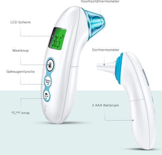 Trots zij is ondernemen Bintoi® X100 - Digitale Oorthermometer - Infrarood Thermometer Voorhoofd  -... | bol.com