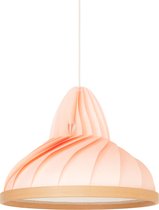 Snowpuppe - lamp van papier en hout - Wave – pastel roze - Ø 40 cm