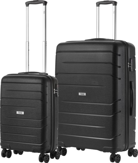 TravelZ Big Bars Kofferset - Trolleyset TSA 2-delig - Handbagage en groot -...