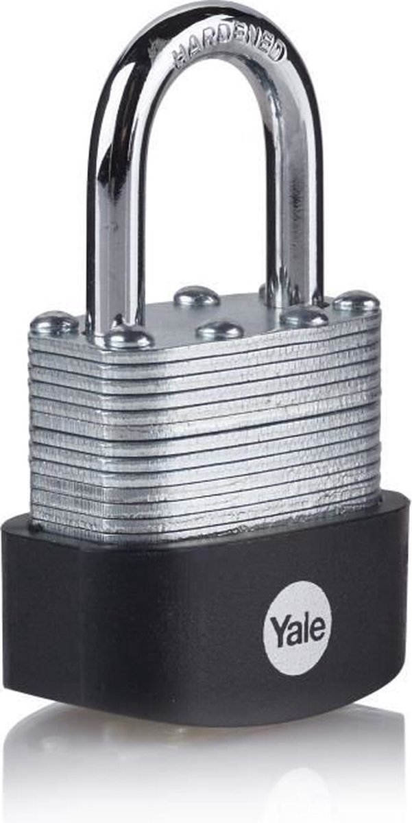 YALE Gelamineerd stalen buitenhangslot 40 mm, beugel van gehard staal, 3 sleutels