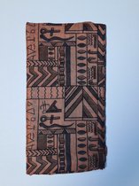 Bandana - Egyptische Tekens - Bruin - 100x100cm - Hoofddoek - Hoofddeksel - Sjaaltje - Nekdoek