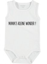 Baby Rompertje met tekst 'Mama's kleine wonder' | mouwloos l | wit zwart | maat 62/68 | cadeau | Kraamcadeau | Kraamkado