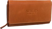 Wild Leather Only !!! Portemonnee Dames hunter leer Tan (Camel kleurig)