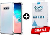 Crystal Backcase Transparant Shockproof Hoesje Samsung Galaxy S10e - Gratis Screen Protector - Telefoonhoesje - Smartphonehoesje