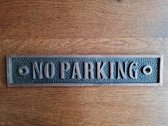NO PARKING - Wandbord van gietijzer - Deurbordje No Parking - 22 x 4.5 cm