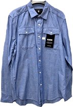 G-Star Raw Overhemd - Imperial Blue/White  - Maat M