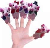 Vingerpoppetjes, varkens, 5 stuks