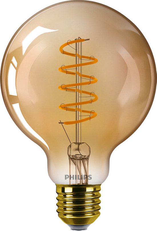 Nieuwe betekenis Whitney Menstruatie Philips LED Globe Spiraal Goud - 25 W - E27 - Dimbaar extra warmwit licht |  bol.com