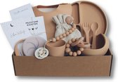 Kids Cultures - Giftbox XL - Baby Geschenkset, Kraampakket, Babyshower Cadeau, Kraammand - Kraamcadeau Jongen & Meisje - Siliconen Kinderservies, Slab, Speen, Wenskaart en Bijtring