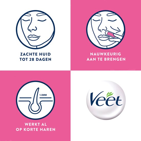 Veet Rash Veet Wax Strips Gezicht - Gevoelige Huid - Met vitamine E & amandelolie ...