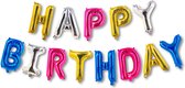 Happy Birthday Slinger voor Verjaardag - Folie Ballonnen 13 stuks Letterballonnen - Multi Kleur - Lettergrootte 10 x 18 cm