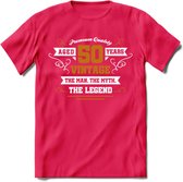 50 Jaar Legend T-Shirt | Goud - Zilver | - Roze - XL