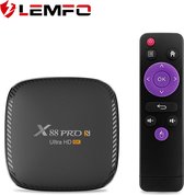 LEMFO - X88 Pro S - Android TV Box - Kodi 19.0 - Android 10.0 - 4GB Ram 64GB Opslag - H616 Quad-Core - Ondersteuning 6K - 2.4G/5G Dual Wifi Ethernet - HDMI - BT 5.0