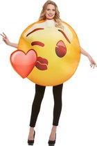 FUNIDELIA Emoji hart kusje kostuum voor volwassenen - One Size