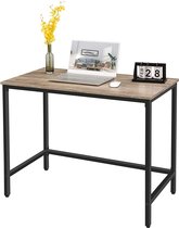 HOOBRO EBG50DN01 Computertafel, klein bureau in industriële stijl, bureautafel voor thuiskantoor, 100 x 50 x 75 cm, voor kleine ruimtes, stevig metalen frame, eenvoudig te monteren, grijpzwar