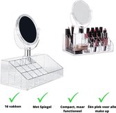 Fleau Make-up Organizer met Spiegel - Transparant Acryl - Cosmetica - Sieraden Doos - Tweedelig - Opbergdoos - Beauty case - Nagellak/ Lippenstift