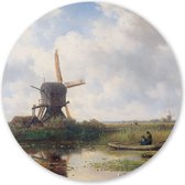 Wandcirkel Molen In 't Gein bij Abcoude - 60 cm - Aluminium; Dibond - Schilderij Oude Meesters