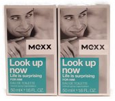Mexx - Look Up Now - Eau de toilette - Men - 50 ml - Bundel van twee stuks - Voordeel Set - Vaderdag Cadeau Tip
