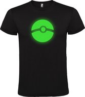 Zwart T-shirt Pokémon ' Pokéball ' Glow in the Dark Groen maat XXXXXL