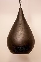 Hanglamp druppel filigrain zwart-zilver