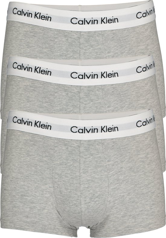 Calvin Klein low rise trunks (lot de 3) - boxers bas pour hommes - gris chiné - Taille: M