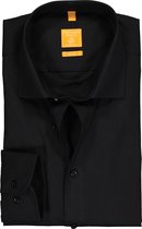 Redmond modern fit overhemd - mouwlengte 7 - zwart - Strijkvriendelijk - Boordmaat: 39/40