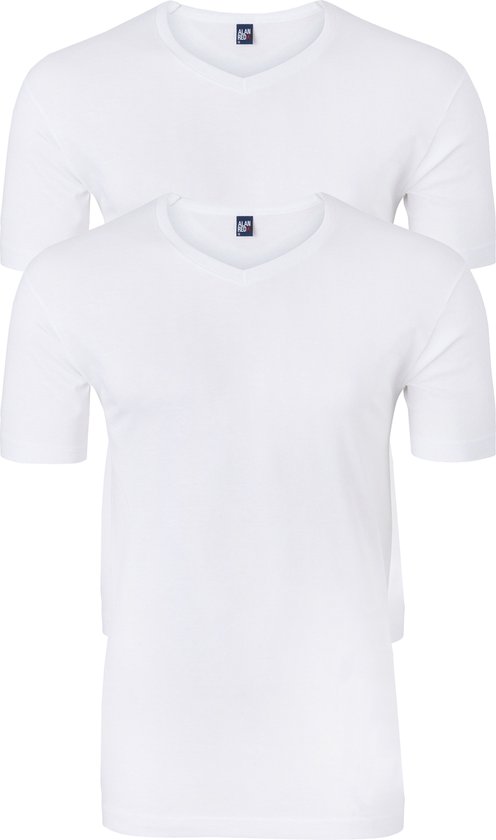Alan Red - West-Virginia T-shirt V-Hals Wit (2Pack) - Heren - Maat XXL - Regular-fit