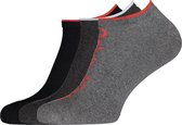 Calvin Klein herensokken Grant (3-pack) - onzichtbare lage sportsokken - grijs - zwart en grijs met rood -  Maat: 40-46