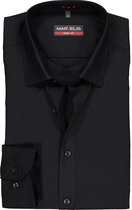 MARVELIS body fit overhemd - mouwlengte 7 - zwart - Strijkvriendelijk - Boordmaat: 39