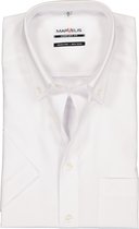 MARVELIS comfort fit overhemd - korte mouw - wit met button-down kraag - Strijkvrij - Boordmaat: 42