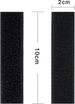 Zelfklevend klittenband - Zwart - Set van 10 paar (Totaal 20 Stuks) - Lengte 5cm - Breedte 2cm - Klittenbandsluitingen - Vastmaken van spullen met klittenband - Zelfklevende klitte
