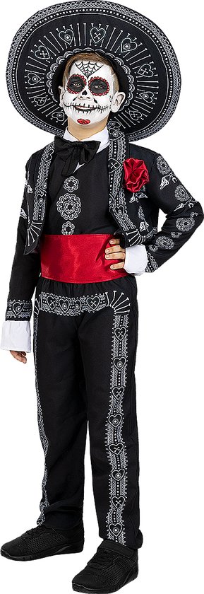 FUNIDELIA Dia de los Muertos Kostuum - Mariachi Kostuum voor jongens - Maat: 122 - 134 cm