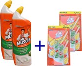 Mr muscle 2x dennengeur gel + 2x2 Duo pack wc blokjes