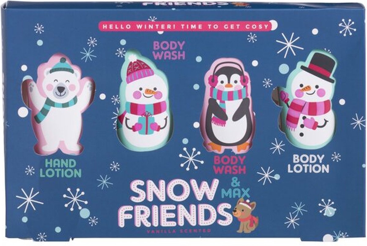 SNOWFRIENDS & MAX GESCHENKSET - bodylotion - handlotion - bodywash. Kinderen - Cadeauset voor kinderen.