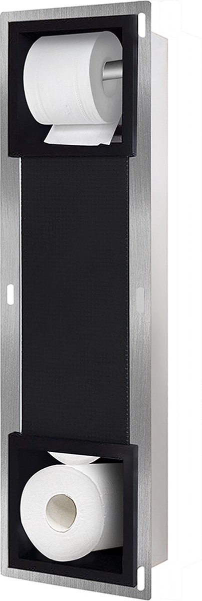 Klea Sunny Inbouw Toiletrolhouder Met Reserve-Rolhouder Mat Zwart