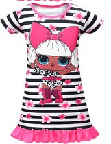 Surprise jurk Diva prinsessen jurk roze maat 110-116 (140) + haarband verkleedjurk verkleedkleding