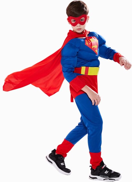 Dicteren Voordracht beschaving Superhelden pak luxe kostuum Superhelden verkleed pak kind met muscles-  104-110 (S) | bol.com
