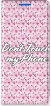 Hoesje OPPO Reno 6 Pro Plus 5G Bookcase Flowers Pink Don't Touch My Phone