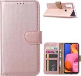 LuxeBass Hoesje geschikt voor Samsung Galaxy M11 - Bookcase Rose Goud - portemonnee hoesje - telefoonhoes - gsm hoes - telefoonhoesjes