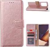 LuxeBass Hoesje geschikt voor Samsung Galaxy Note 20 Ultra - Bookcase Rose Goud - portemonnee hoesje - telefoonhoes - gsm hoes - telefoonhoesjes