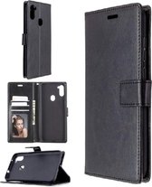 LuxeBass Hoesje geschikt voor Samsung Galaxy A11 hoesje bookcase - Zwart - telefoonhoes - gsm hoes - telefoonhoesjes