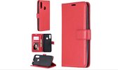 LuxeBass Hoesje geschikt voor Motorola E6 Play - Bookcase Rood - portemonnee hoesje - telefoonhoes - gsm hoes - telefoonhoesjes